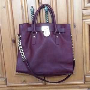 Authentic Michael Kors Maroon hand bag